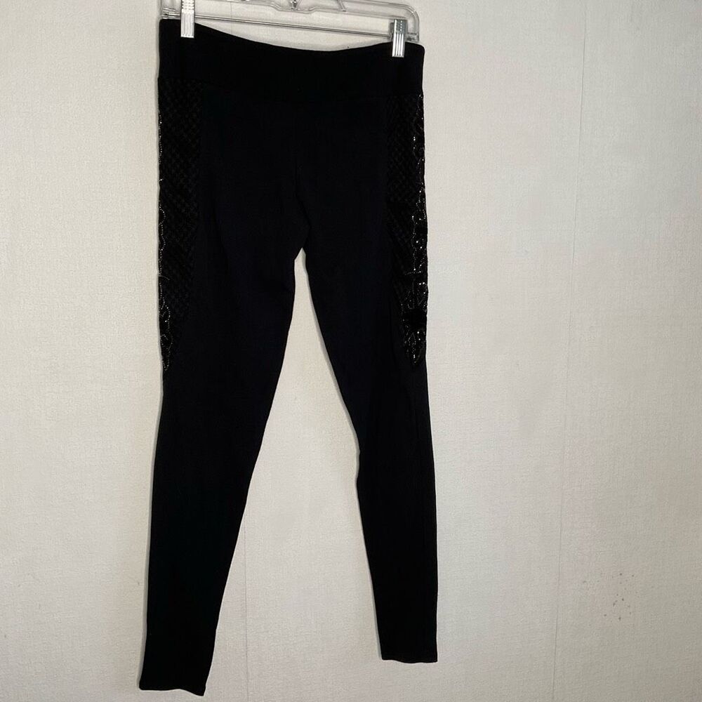 Harley-Davidson Womens Medium Black Side-Studded Laced Tribal Leggings Pants New - Picture 6 of 10